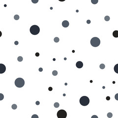 Polka Dot Seamless Pattern. Seamless Background with small circle pattern. Polka dot fabric. Retro vector background or pattern. Casual stylish black circletexture on white background. 