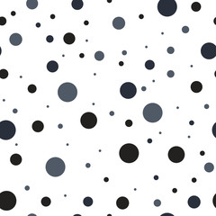 Polka Dot Seamless Pattern.  Polka dot fabric. Retro vector background or pattern. Casual stylish black circletexture on white background. Vector Background.