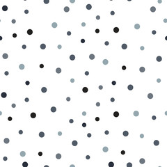 Polka Dot Seamless Pattern. Seamless Background with small circle pattern. Polka dot fabric. Retro vector background or pattern. Casual stylish black circletexture on white background. 