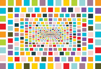 Square color abstract vector pattern