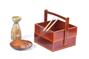 Japanese Bento Box with rice,Bento boxes are popular for their proportions and value.