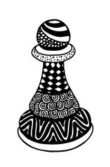 Hand drawing doodle Sketch Chess Pawn Vector Illustration Art