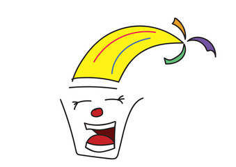 Laughing clown. Hand drawn vector design