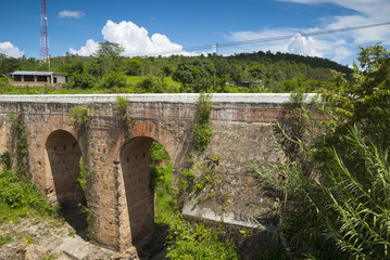 bridge over a creek in summer. Guatemala