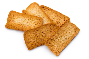 Toast bread isolated on the white background.