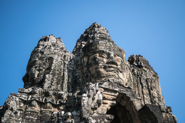 Naklejka premium amazing mural in the temple of cambodia, insane how they build this