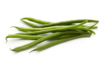 Green beans isolated on a white background.
