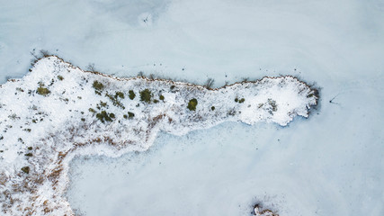 frozen island in a lake in austria