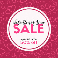 Valentines Day sale. Vector card