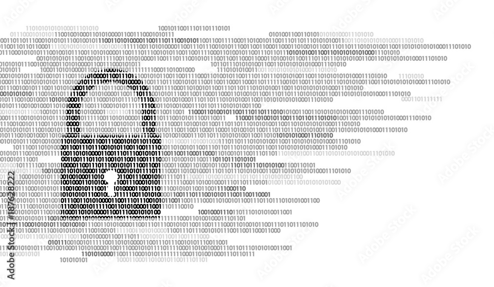 Poster digital lock guard sign binary code number. big data personal information safety technology. white m