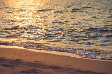 Fototapeta na wymiar Sea wave sand Seaside Sunset