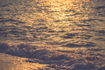 Sea wave sand Seaside Sunset