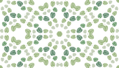 Trendy Tropical Leaves Background. Vector Pattern.