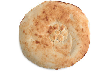 Organic bread on white background
