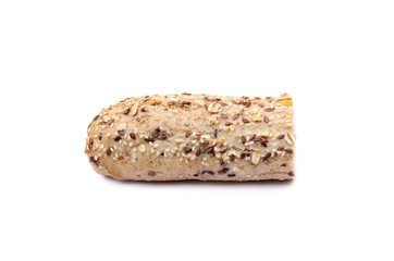 Whole wheat bread isolated on white background