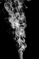 Obraz premium Movement of smoke,Abstract white smoke on black background