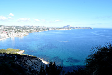 Beautiful from Peñon de Ifach, Calpe Rock  on Mediterranean spanish coastline, Spain, Costa Blanca