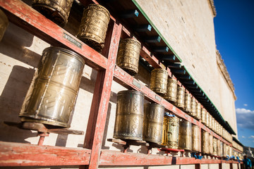 Buddhist prayer drums