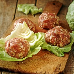 cabbage rolls - cabbage leaves are stuffed with meat
