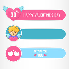 Happy Valentines day banners.