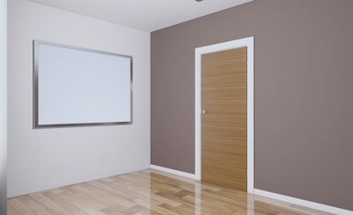 Modern Empty  office Cabinet. Meeting room. 3D rendering.. Blank paintings