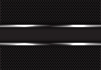 Abstract gray banner silver line on circle mesh design modern luxury futuristic background vector illustration.