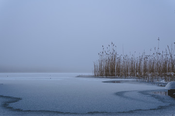 Winter is coming. Iced sea. Nothing beats rocks