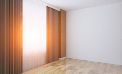 Modern Empty  office Cabinet. Meeting room. 3D rendering. Sunset