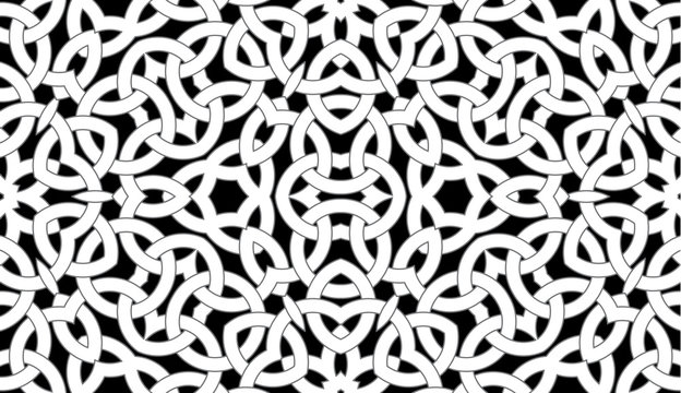 Seamless pattern with celtic knot ornament of black, gray, and white shades