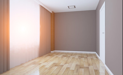 Modern Empty  office Cabinet. Meeting room. 3D rendering. Sunset