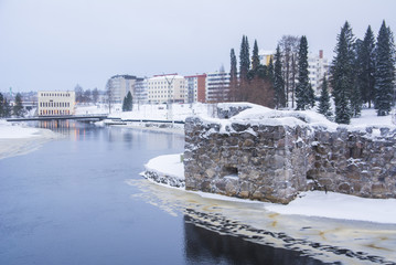 Kajaani castle and Kajaani city view, Finland