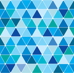 Fototapeta premium Winter blue triangle pattern. Seamless tile background.