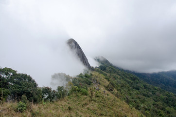Doi Luang National Park, Fog and mountain (Doi nok) in Phayao , Thailand