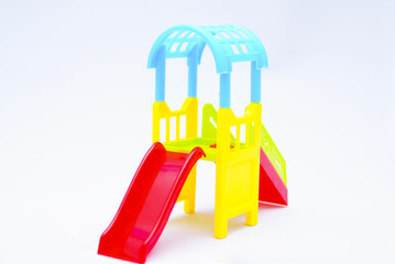 Kids Sliding Toys Over White Background