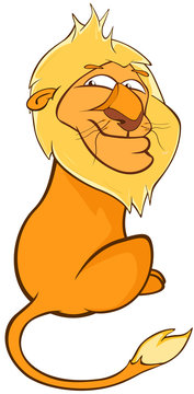 Illustration of a Cute Lion. Cartoon Character