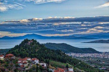 Fototapeta na wymiar Volos view from Pelion mountain, Greece