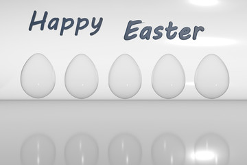 See through easter eggs in a row