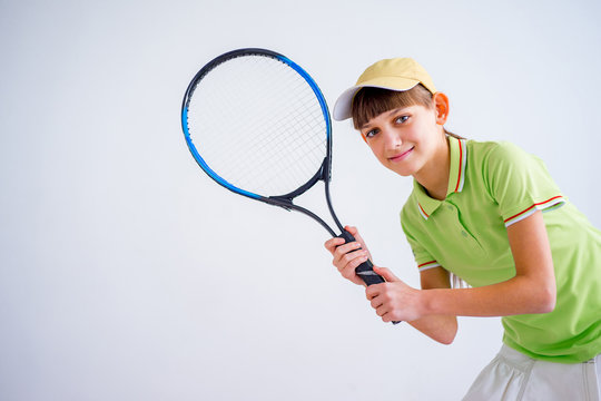 Girl playing tennis