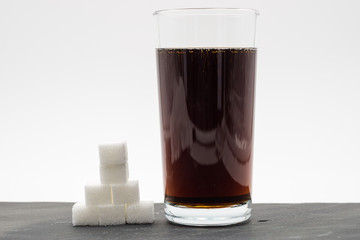 Glass full of soft drink