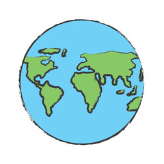 Fototapeta na wymiar world map sphere icon
