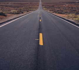 long road at monument valley 