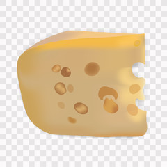 Yellow and beige cheese realistic