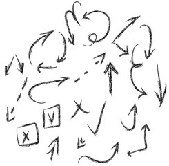 Vector hand drawn arrows icons