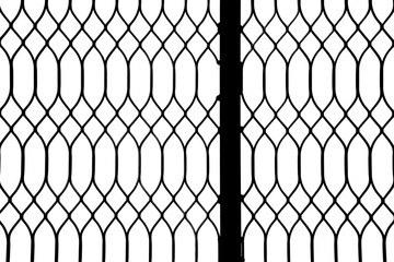Naklejka premium silhouette of metal cage at the door