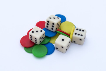 gambling chips and dice