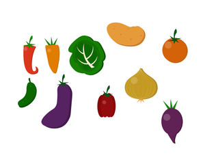 Set of vegetables vector