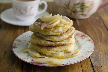 Pancakes with caramelized pears