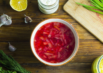 Vegetable beet soup, vegetarian soup