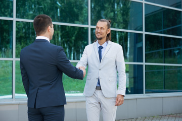 a businessman in a suit around the office