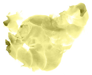 Hand-drawn watercolor abstract background. Golden Lime.